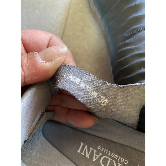 Cordani Gray Leather Coastal Grandma Comfort Minimalist Preppy Career Sa… - Picture 5 of 6